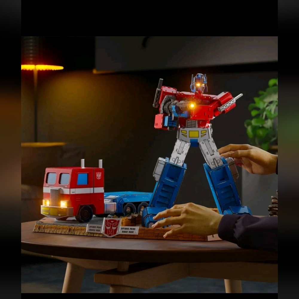 4D Build Transformers Optimus Prime & Truck 3D Model Kit Puzzle w/LED EXCLUSIVE